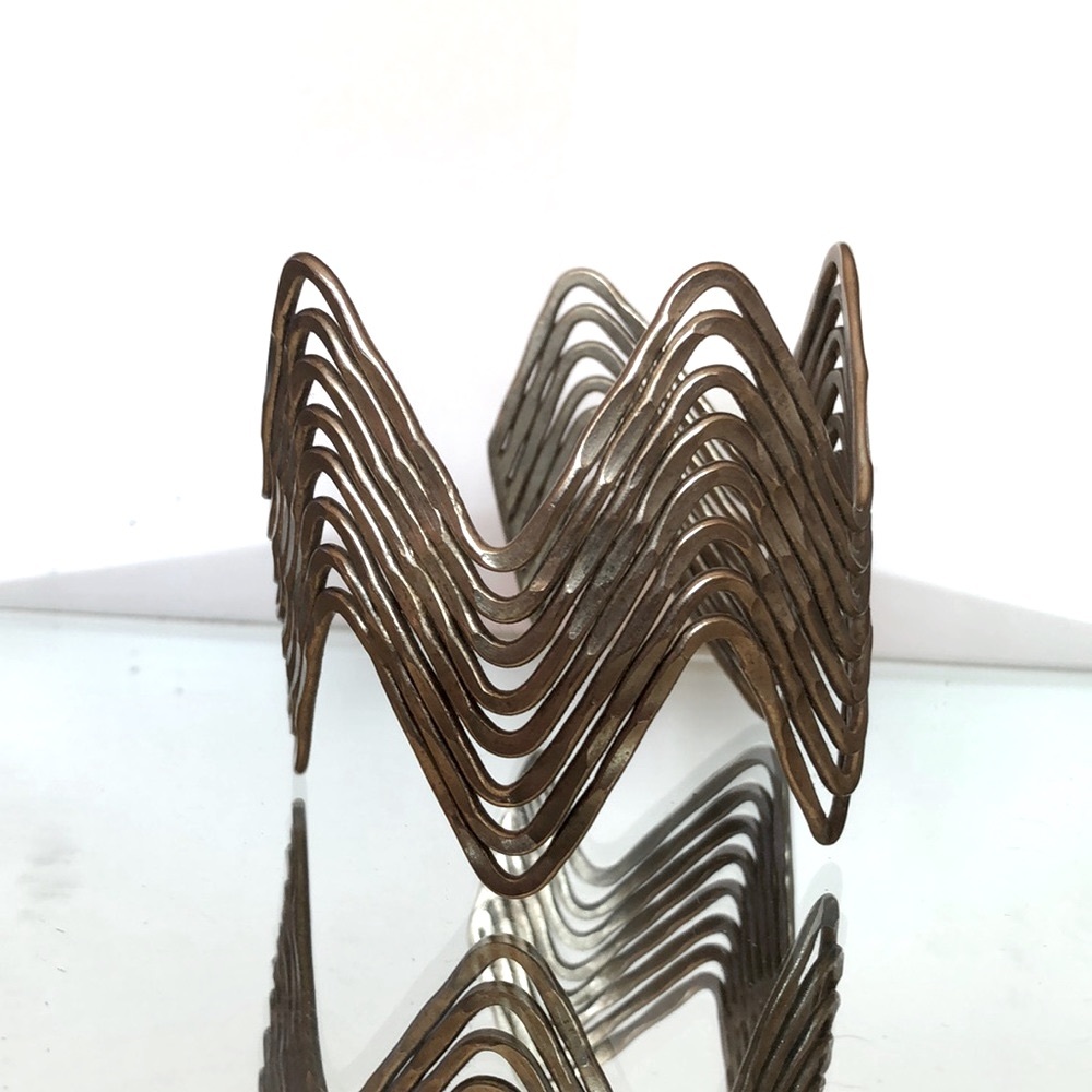 Vintage 80’s Large Boho silver Wave Adjustable Cuff Bracelet